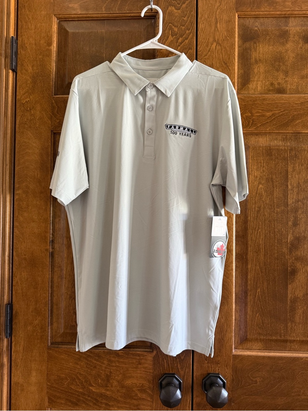 CHOKO Jasper "Farmall 100 Years" Men's Light Gray Performance Polo - Size Large